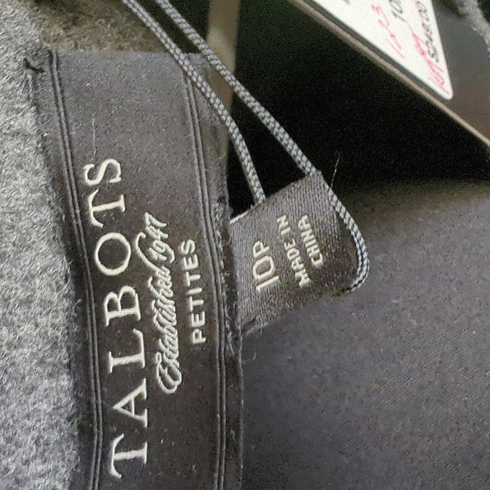 Talbots Charcoal Wool Jacket with Ruffle Accent - Picture 4 of 5